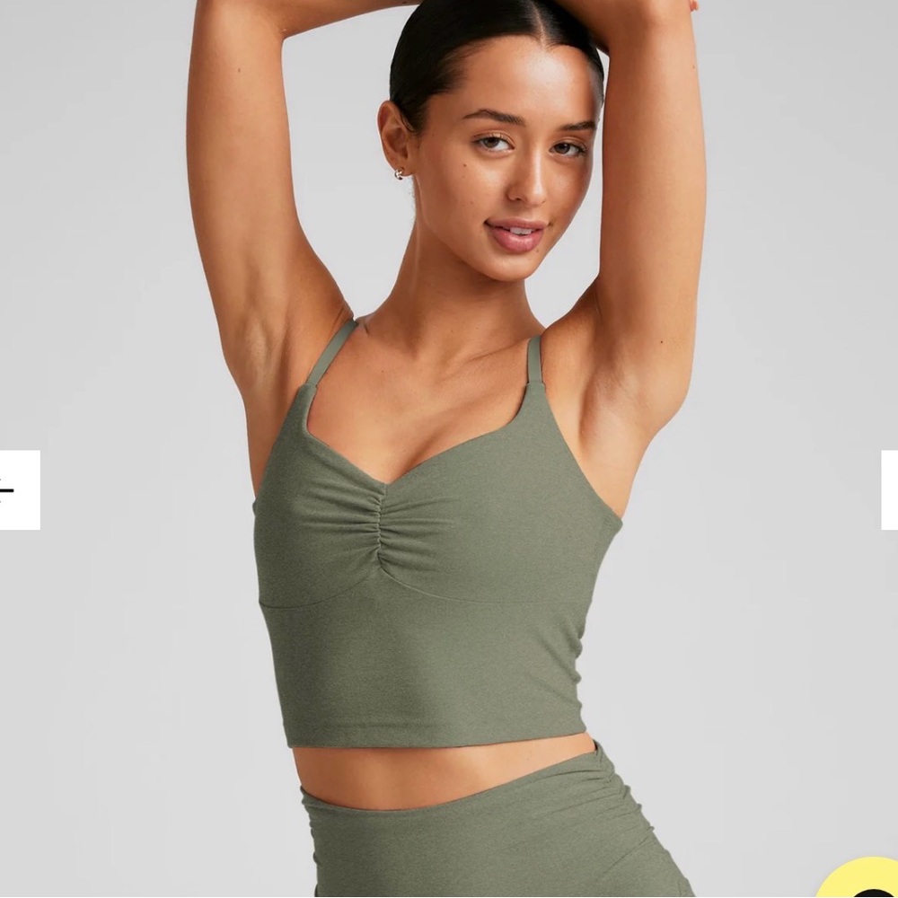 Beyond Yoga Spacedye Raise The Barre Shirred Cropped Tank